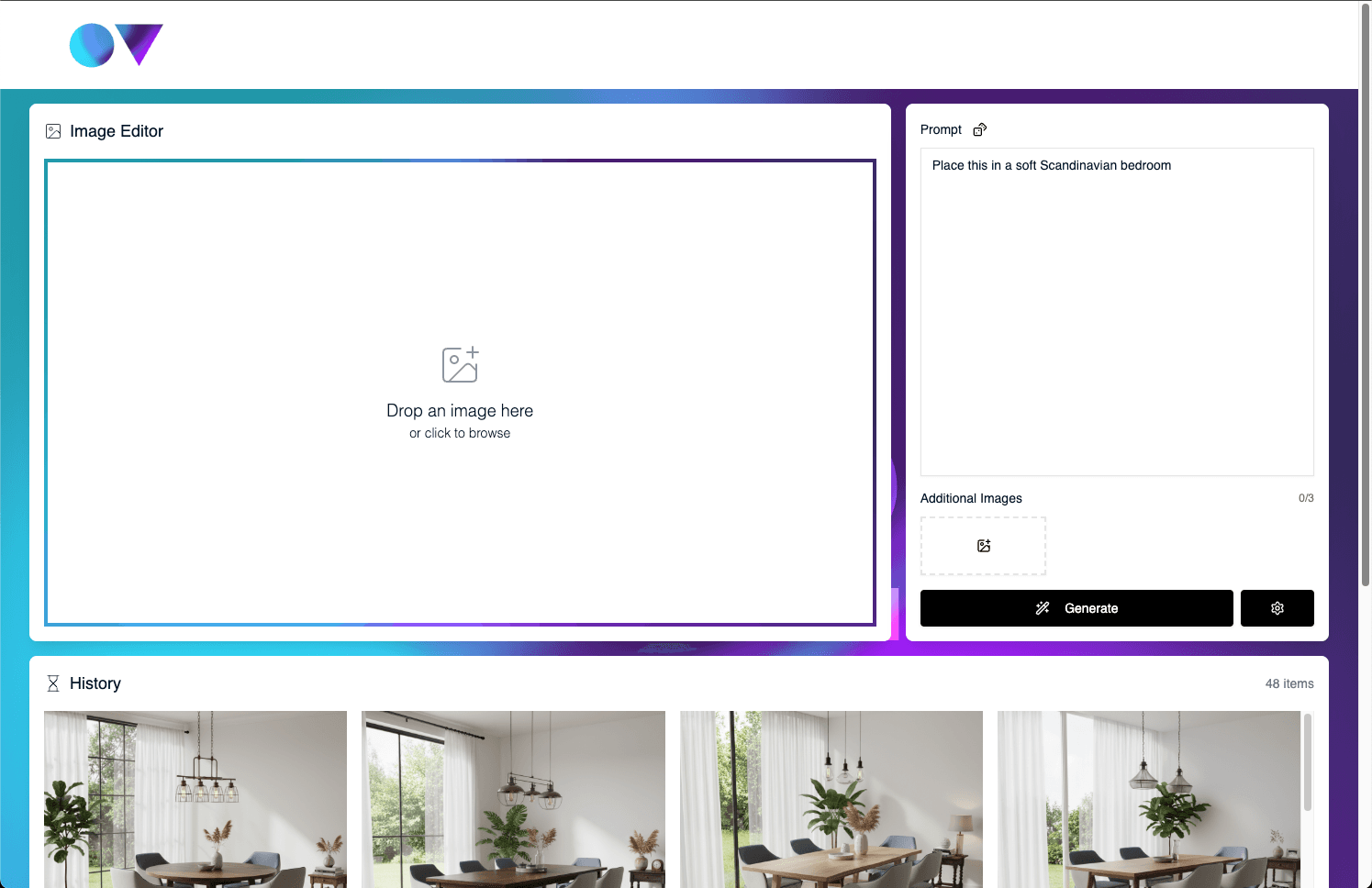 AI Image Generation Tool Interface