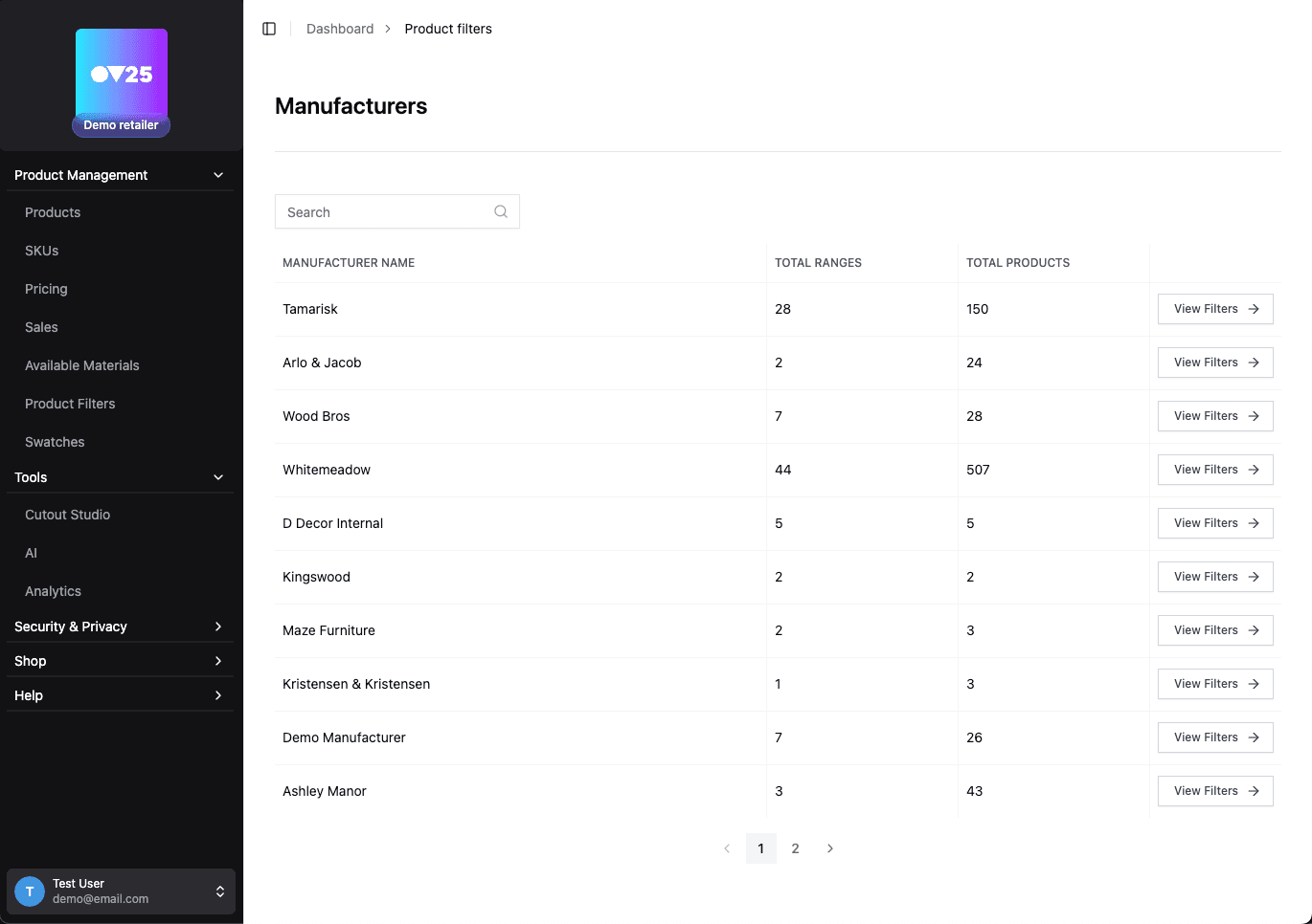 Product Filters