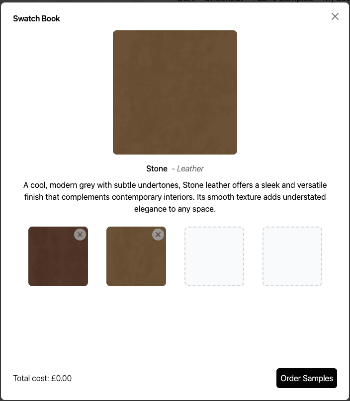 Swatch Cart on Product Page